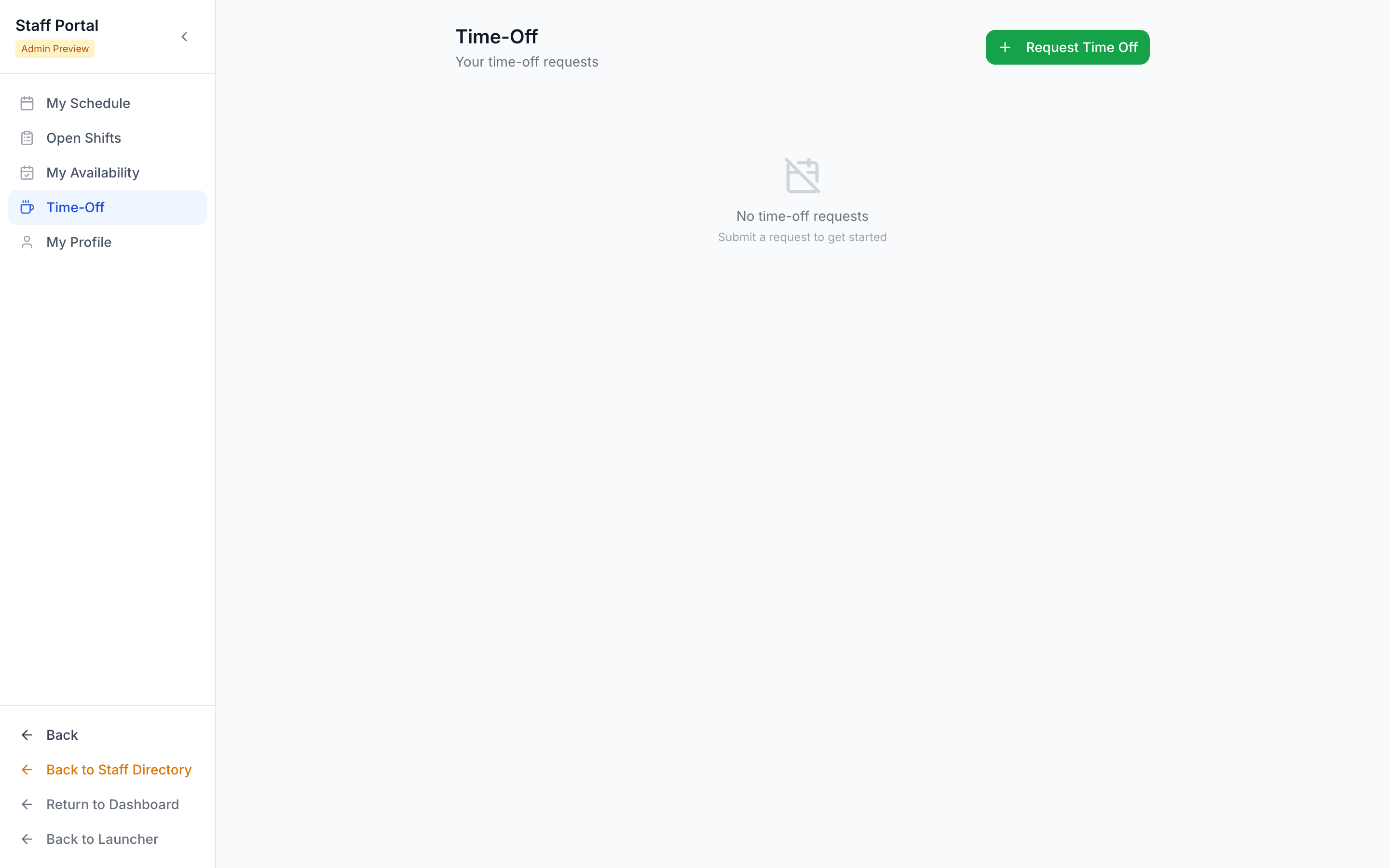 Staff Portal — time off